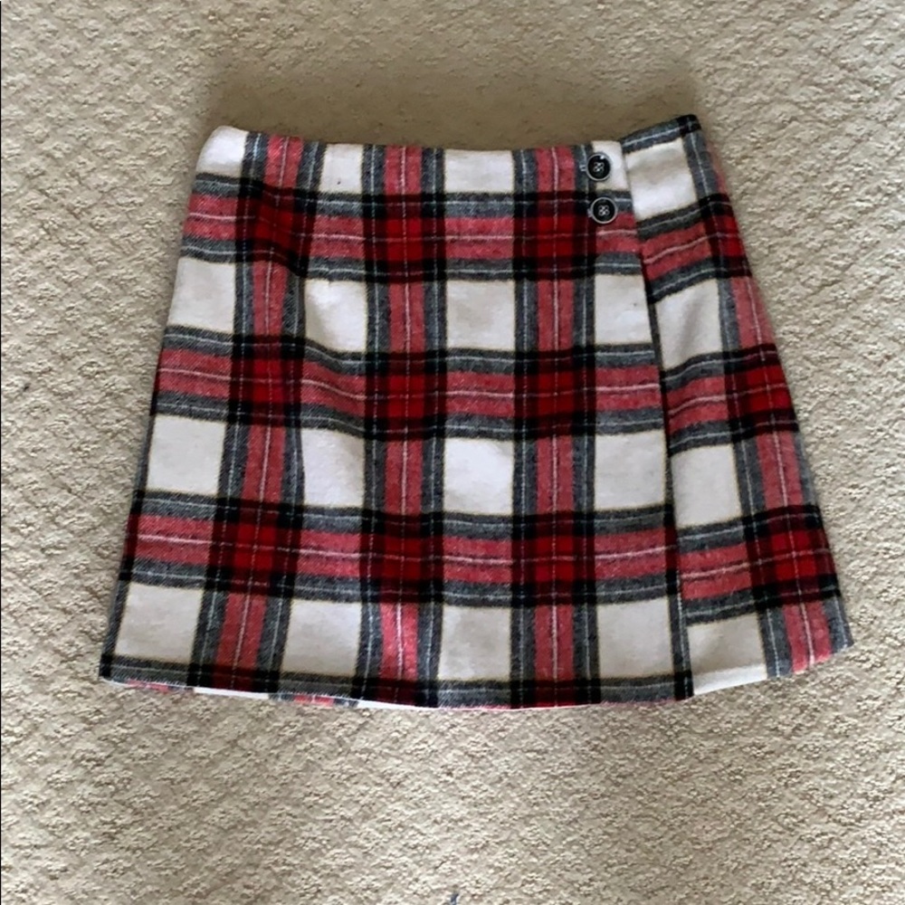 Plaid wool skirt